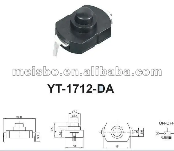 Switch Para Lampara 12 X 16 X 8mm