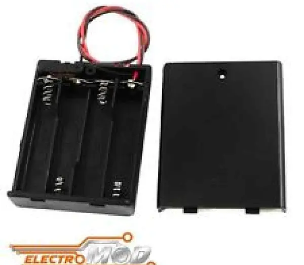 Portapila Para 4 Pila Aa Con Cable Y Switch