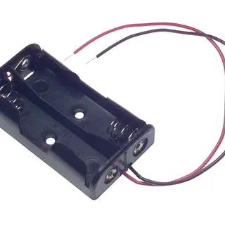 Portapila Para 2 Pila Aaa Con Cable