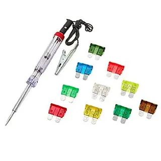 Probador De Voltaje 6-24v + 10 Fusibles De Lamina