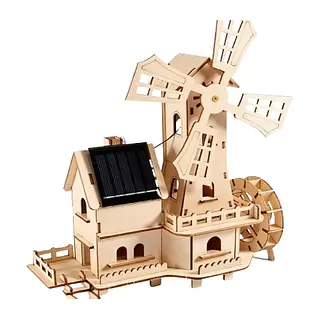 Kit Estudiantil Casa Con Molino En Madera Solar