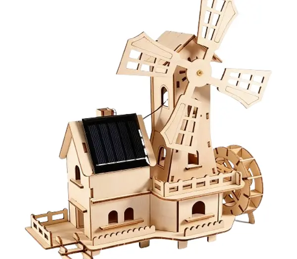 Kit Estudiantil Casa Con Molino En Madera Solar