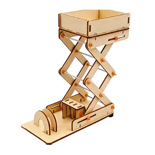 Kit Estudiantil Plataforma Elevadora Hidráulica En Madera