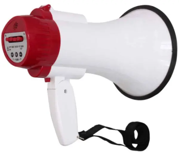 Megafono Mp-508urb 25w Con Sirena Usb-Sd Con Bateria Recargable