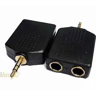 Plug 3.5mm Stereo A 2 Jack 6.35mm Dorado