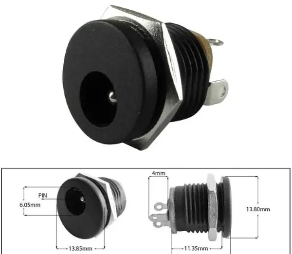 Jack Dc Chasis Redondo 2.1mm 3 Pines
