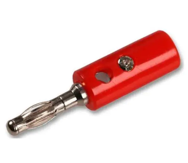 Plug Banana Roja Con Tornillo