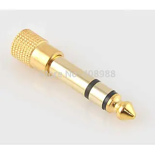 Plug 6.35mm Stereo A Jack 3.5mm Dorado