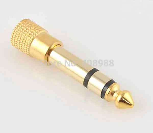 Plug 6.35mm Stereo A Jack 3.5mm Dorado