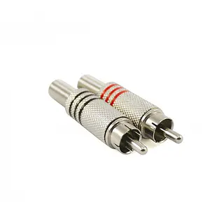 Plug Rca Metalico Rojo Y Negro