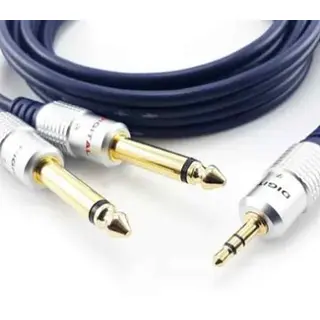 Cable 2 Plug 1/4 Mono A 1 Plug 3.5mm Stereo