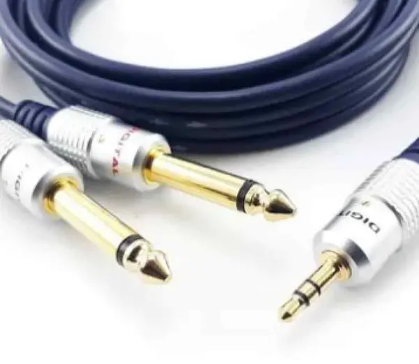 Cable 2 Plug 1/4 Mono A 1 Plug 3.5mm Stereo